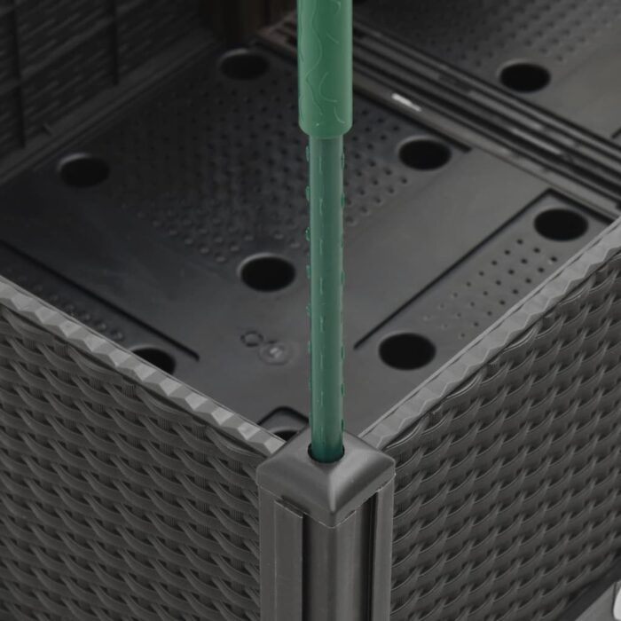 Jardinière avec treillis noir 40x40x142,5 cm PP – Image 4