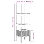 Jardinière avec treillis noir 40x40x142,5 cm PP – Image 5