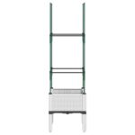 Jardinière avec treillis blanc 40x40x142,5 cm PP – Image 2