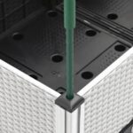 Jardinière avec treillis blanc 40x40x142,5 cm PP – Image 4