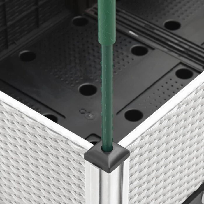 Jardinière avec treillis blanc 40x40x142,5 cm PP – Image 4