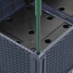 Jardinière avec treillis bleu gris 160x40x142,5 cm PP – Image 4