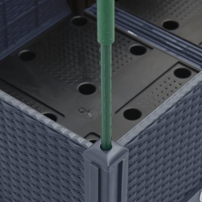 Jardinière avec treillis bleu gris 160x40x142,5 cm PP – Image 4