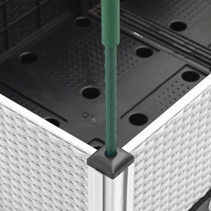 Jardinière avec treillis blanc 160x40x142,5 cm PP – Image 4