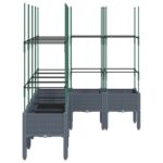 Jardinière avec treillis bleu gris 160x120x142,5 cm PP – Image 2