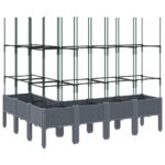 Jardinière avec treillis bleu gris 160x120x142,5 cm PP – Image 3