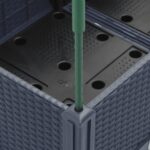 Jardinière avec treillis bleu gris 160x120x142,5 cm PP – Image 5