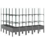 Jardinière avec treillis gris clair 200x160x142,5 cm PP – Image 3