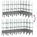 Jardinière avec treillis gris clair 200x160x142,5 cm PP – Image 4
