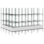 Jardinière avec treillis blanc 200x160x142,5 cm PP – Image 3