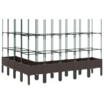 Jardinière avec treillis marron 200x160x142,5 cm PP – Image 3