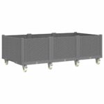 Jardinière à roulettes gris clair 150x80x54 cm PP – Image 3