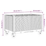 Jardinière à roulettes marron 80x50x54 cm PP – Image 5