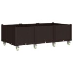 Jardinière à roulettes marron 150x80x54 cm PP – Image 3