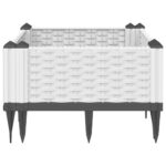 Jardinière avec piquets blanc 42,5x42,5x28,5 cm PP – Image 2