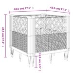 Jardinière avec piquets gris clair 43,5x43,5x43,5 cm PP – Image 6