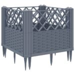 Jardinière avec piquets bleu gris 43,5x43,5x43,5 cm PP – Image 4