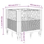 Jardinière avec piquets blanc 43,5x43,5x43,5 cm PP – Image 6