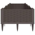 Jardinière avec piquets marron 125x40x28,5 cm PP – Image 2