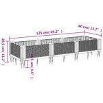 Jardinière avec piquets marron 125x40x28,5 cm PP – Image 6