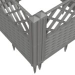 Jardinière avec piquets gris clair 123,5x43,5x43,5 cm PP – Image 5