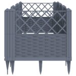 Jardinière avec piquets bleu gris 123,5x43,5x43,5 cm PP – Image 2