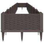 Jardinière avec piquets marron 362,5x42,5x28,5 cm PP – Image 2