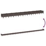 Jardinière avec piquets marron 362,5x42,5x28,5 cm PP – Image 4