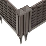 Jardinière avec piquets marron 362,5x42,5x28,5 cm PP – Image 5