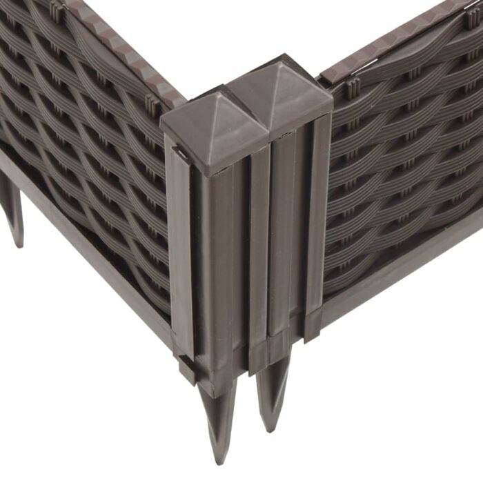 Jardinière avec piquets marron 362,5x42,5x28,5 cm PP – Image 5