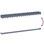 Jardinière avec piquets bleu gris 362,5x42,5x28,5 cm PP – Image 4