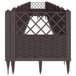 Jardinière avec piquets marron 363,5x43,5x43,5 cm PP – Image 2