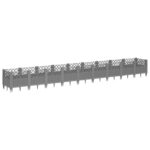 Jardinière avec piquets gris clair 363,5x43,5x43,5 cm PP – Image 3