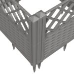 Jardinière avec piquets gris clair 363,5x43,5x43,5 cm PP – Image 5