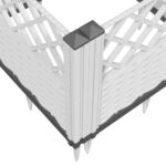 Jardinière avec piquets blanc 363,5x43,5x43,5 cm PP – Image 5