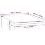 Auvent manuel rétractable bordeaux 400x300 cm – Image 7