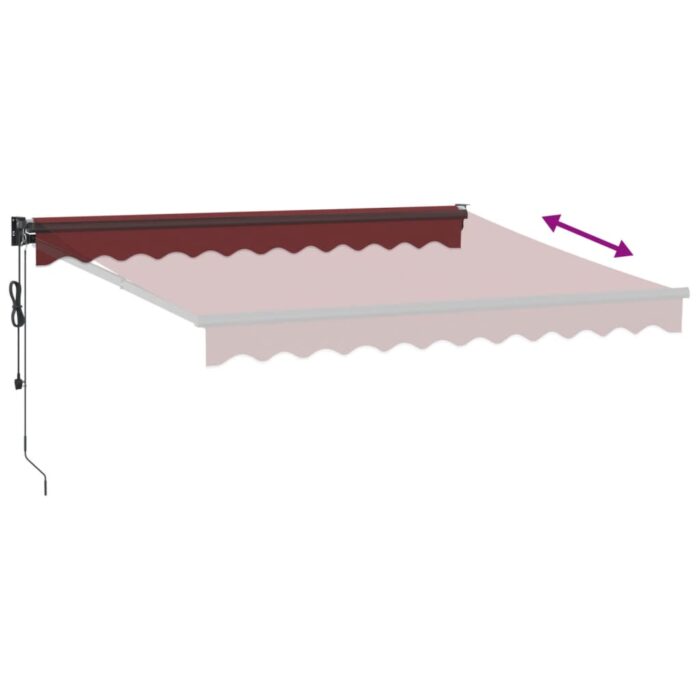 Auvent rétractable automatique bordeaux 300x250 cm – Image 3