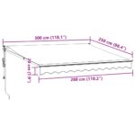 Auvent rétractable automatique bordeaux 300x250 cm – Image 8