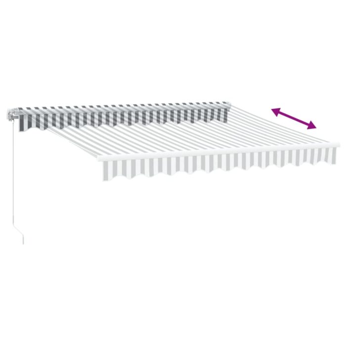 Auvent manuel rétractable avec LED anthracite blanc 300x250 cm – Image 4