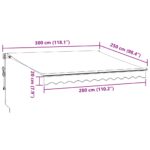 Auvent rétractable automatique anthracite et blanc 300x250 cm – Image 9