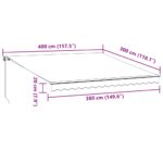 Auvent manuel rétractable avec LED anthracite blanc 400x300 cm – Image 9
