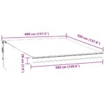 Auvent rétractable automatique anthracite et blanc 400x350 cm – Image 8