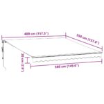 Auvent rétractable automatique anthracite et blanc 400x350 cm – Image 9