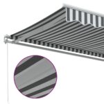 Auvent manuel rétractable anthracite et blanc 400x300 cm – Image 5