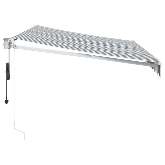 Auvent rétractable anthracite et blanc 3,5x2,5m tissu/aluminium – Image 2