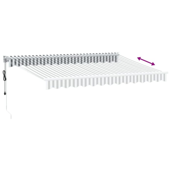 Auvent rétractable anthracite et blanc 3,5x2,5m tissu/aluminium – Image 3