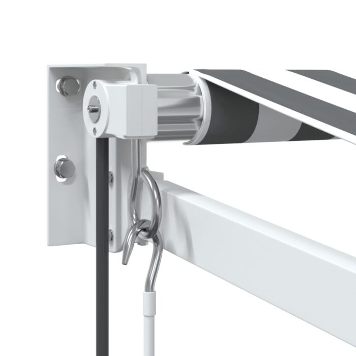 Auvent rétractable anthracite et blanc 3,5x2,5m tissu/aluminium – Image 4