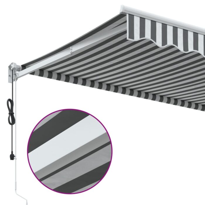 Auvent rétractable anthracite et blanc 3,5x2,5m tissu/aluminium – Image 6