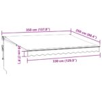 Auvent rétractable anthracite et blanc 3,5x2,5m tissu/aluminium – Image 8