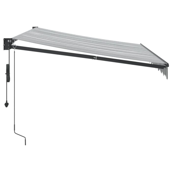 Auvent rétractable anthracite/blanc 3x2,5 m tissu et aluminium – Image 2